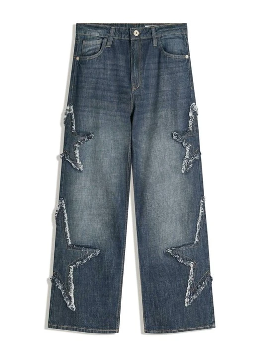 Zdjęcie produktu Jeansy baggy Bershka granatowy