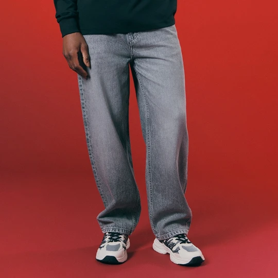 Zdjęcie produktu Jeansy baggy fit grafitowe House szary