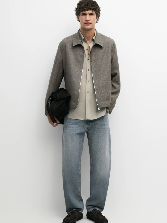 Zdjęcie produktu Jeansy Barrel Fit - Indygo - Massimo Dutti - Male