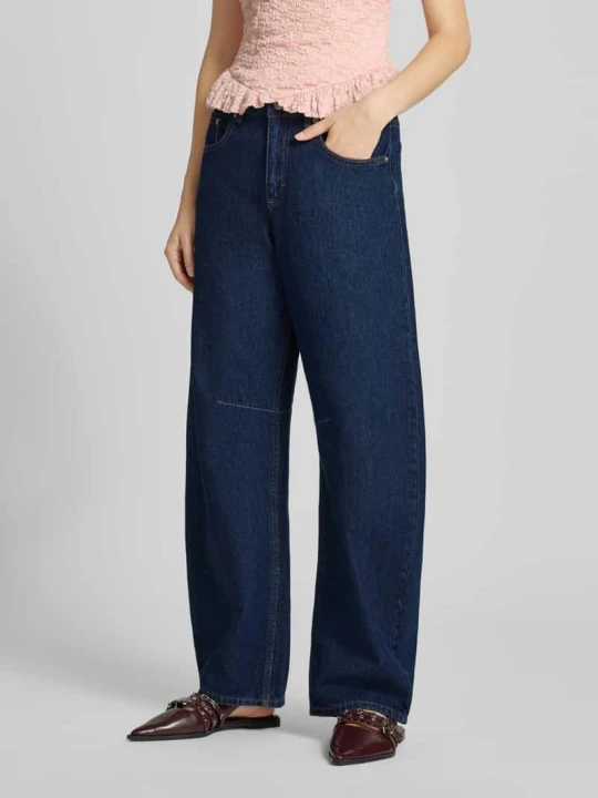 Zdjęcie produktu Jeansy barrel w 5 kieszeni Topshop Ciemnoniebieski