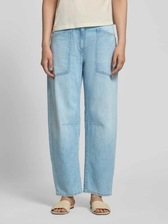 Zdjęcie produktu Jeansy barrel w kroju fashion fit z mieszanka bawełny model 'OCEAN' CAMBIO Jeansowy niebieski