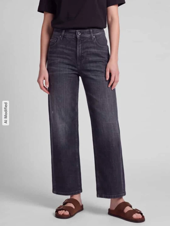 Zdjęcie produktu Jeansy barrel z czystej bawełny model 'ORIA' CAMBIO Średnioszary