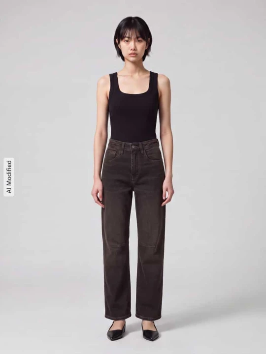 Zdjęcie produktu Jeansy barrel z mieszanka bawełny model 'OHIO' MAC Ciemnobrązowy