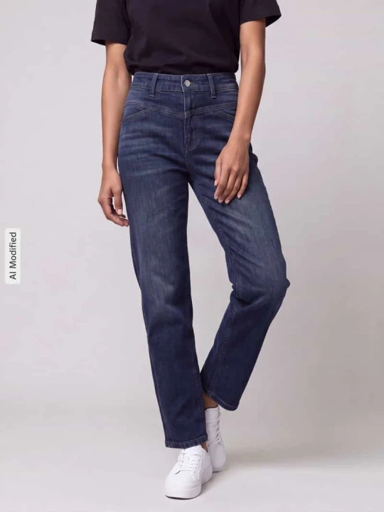 Zdjęcie produktu Jeansy barrel z mieszanka bawełny model 'Ornella' CAMBIO Ciemnoniebieski