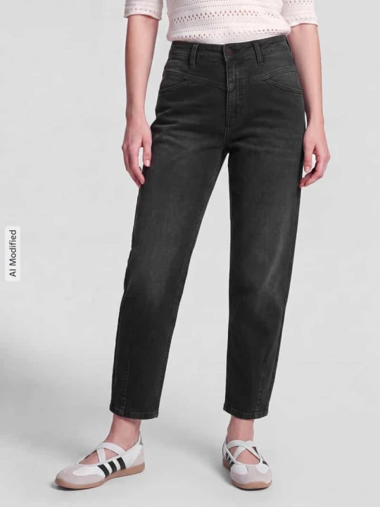 Zdjęcie produktu Jeansy barrel z mieszanki bawełny model 'ELIN' CAMBIO Ciemnoszary