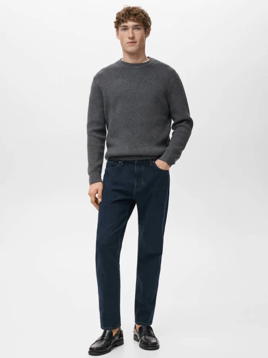 Zdjęcie produktu Jeansy Ben cropped tapered fit intensywny granatowy - Mężczyzna - MANGO MAN
