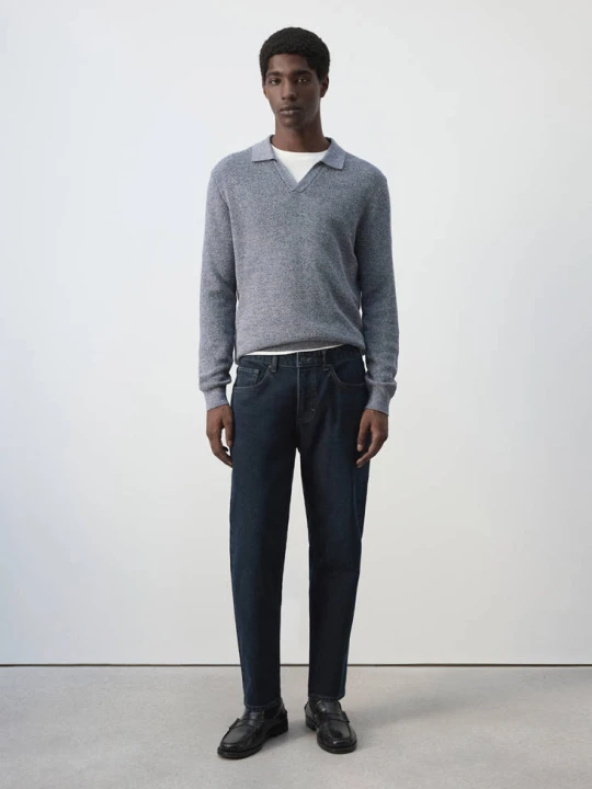 Zdjęcie produktu Jeansy Ben cropped tapered fit intensywny granatowy - Mężczyzna - MANGO MAN