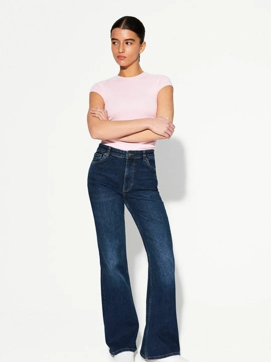 Zdjęcie produktu Jeansy Bootcut Bershka granatowy