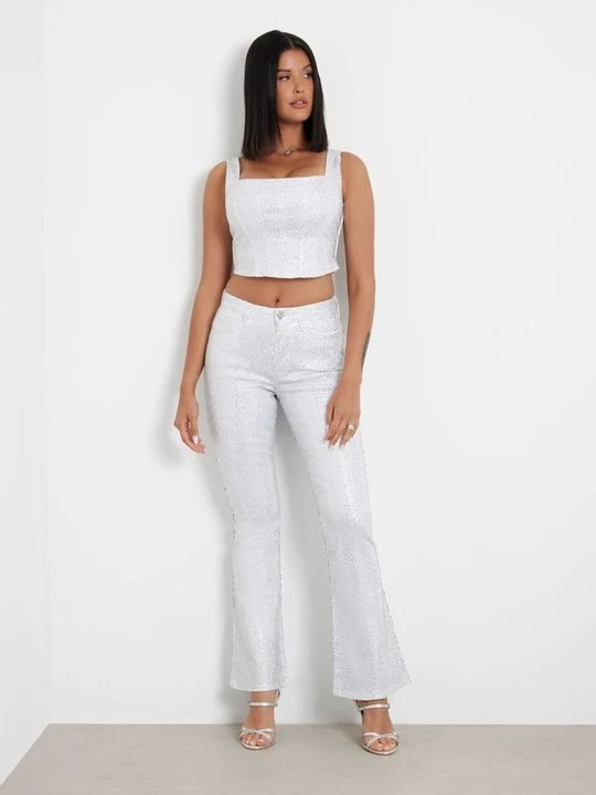 Zdjęcie produktu Jeansy Bootcut Guess srebrny