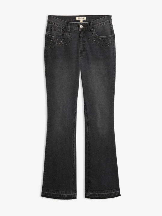 Zdjęcie produktu Jeansy Bootcut, high waist BonPrix czarny