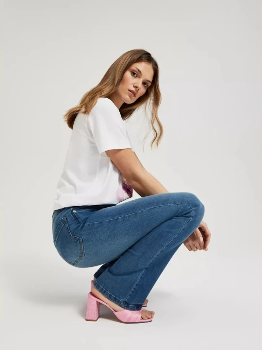 Zdjęcie produktu Jeansy bootcut niebieskie Moodo