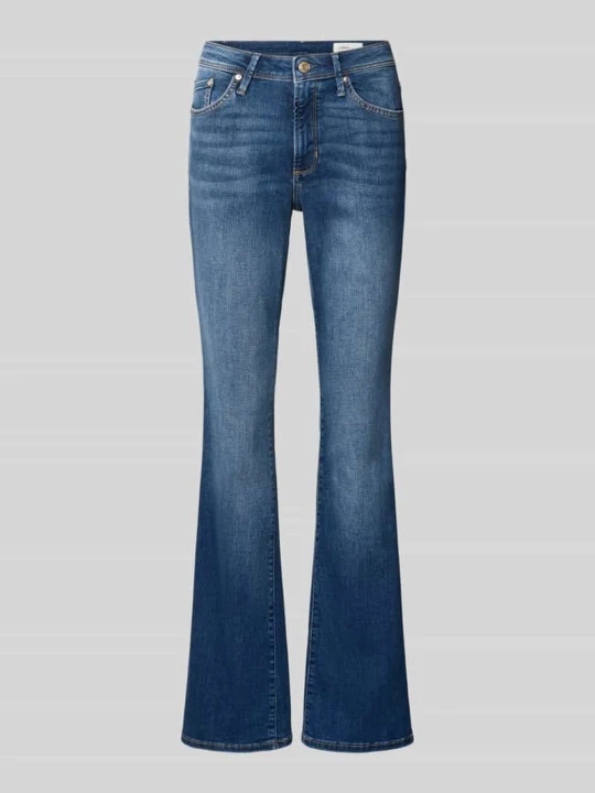 Zdjęcie produktu jeansy Bootcut o kroju slim fit z mieszanki bawełny model 'BEVERLY' s.Oliver Niebieski