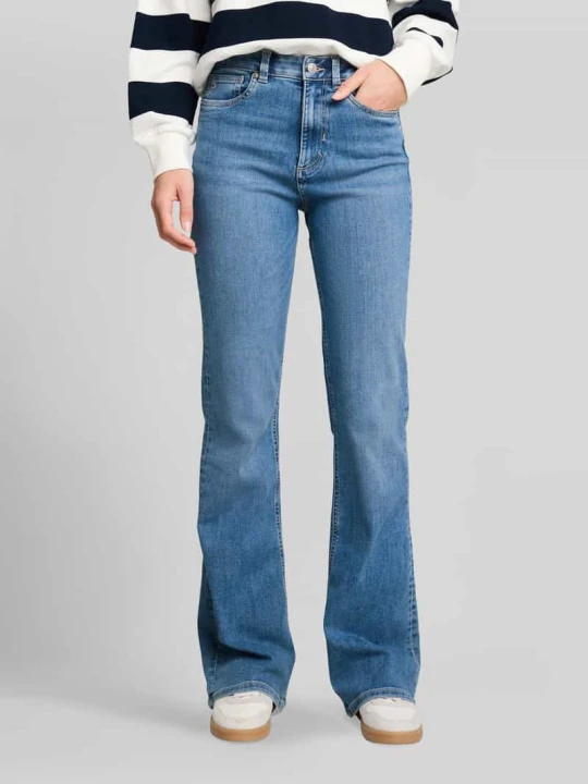 Zdjęcie produktu Jeansy bootcut z mieszanka bawełny w 5 kieszeni Tom Tailor Jeansowy niebieski