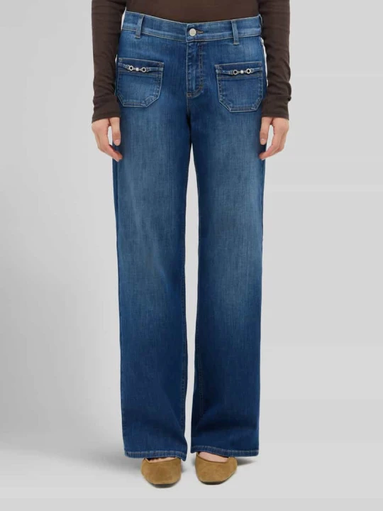 Zdjęcie produktu Jeansy Bootcut z mieszanki bawełny model 'Liz Glory' Angels Niebieski