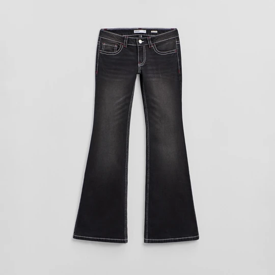 Zdjęcie produktu Jeansy bootcut z motywem flagi UK czarne House