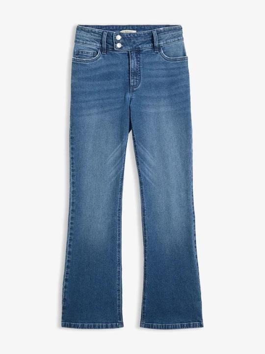 Zdjęcie produktu Jeansy bootcut z wysokim stanem BonPrix niebieski