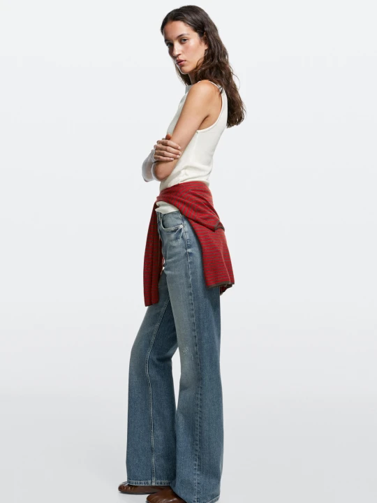 Zdjęcie produktu Jeansy Bootcut Z Wysokim Stanem - Jasnoniebieski - Massimo Dutti - Female