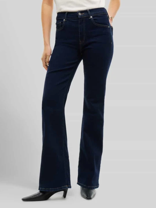 Zdjęcie produktu Jeansy bootcut z wysokim stanem z detalem z logo Tommy Hilfiger Jeansowy niebieski