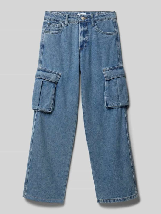 Zdjęcie produktu Jeansy cargo o kroju baggy fit z wpuszczanymi kieszeniami model ‘RYAN’ NAME IT Niebieski