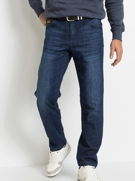 Zdjęcie produktu Jeansy classic fit z wzmocnionym krokiem, tapered BonPrix niebieski
