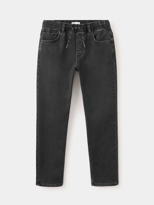 Zdjęcie produktu Jeansy comfy ze sznurkiem ciemnoniebieski - Dzieci - MANGO KIDS