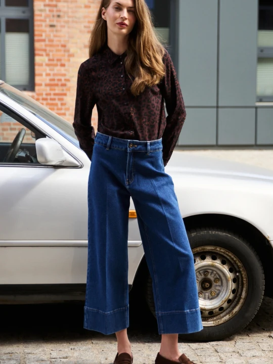 Zdjęcie produktu Jeansy culotte granatowe Moodo