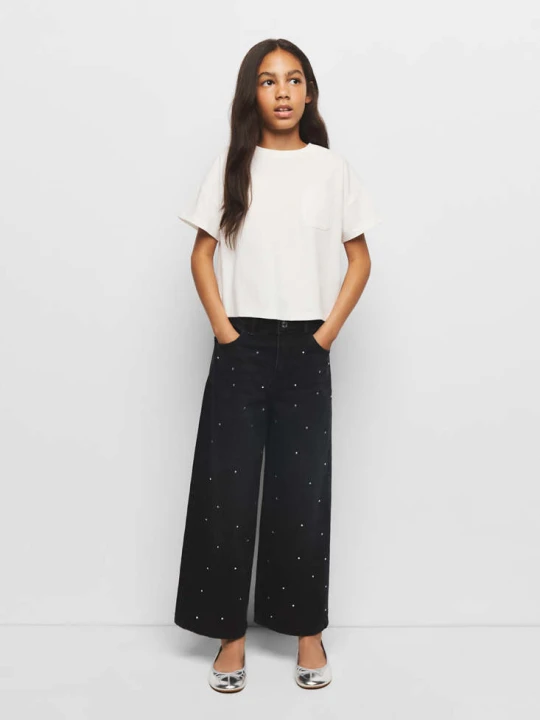 Zdjęcie produktu Jeansy culotte ze zdobieniami black denim - Dzieci - - MANGO KIDS