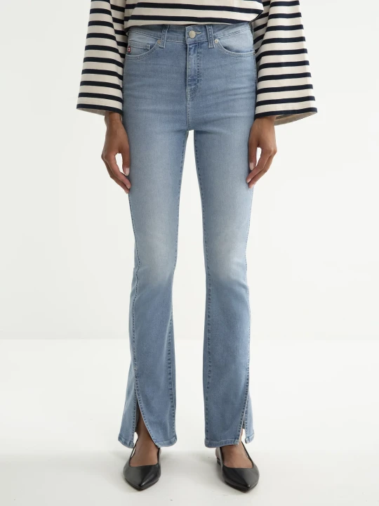 Zdjęcie produktu jeansy damskie bootcut z rozcięciami jasnoniebieskie blake 219 Big Star