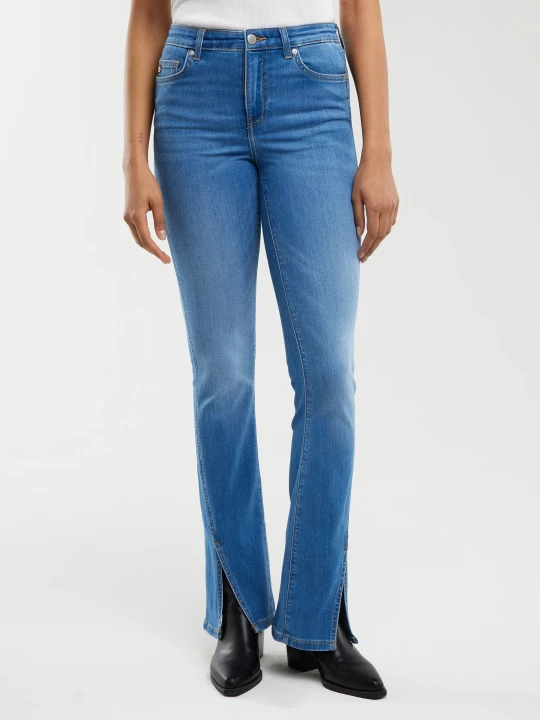 Zdjęcie produktu jeansy damskie bootcut z rozcięciami niebieskie blake 402 Big Star