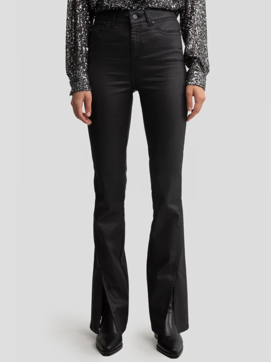 Zdjęcie produktu jeansy damskie bootcut z rozcięciami woskowane czarne blake 924 Big Star