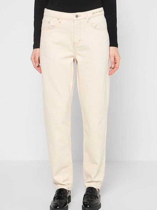 Zdjęcie produktu Jeansy damskie mom fit KARL LAGERFELD mleczny