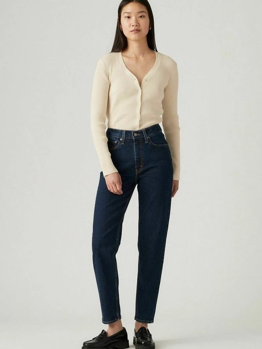 Zdjęcie produktu Jeansy damskie mom fit Levi's niebieski denim