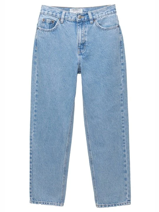 Zdjęcie produktu Jeansy damskie mom fit PULL&BEAR niebieski denim
