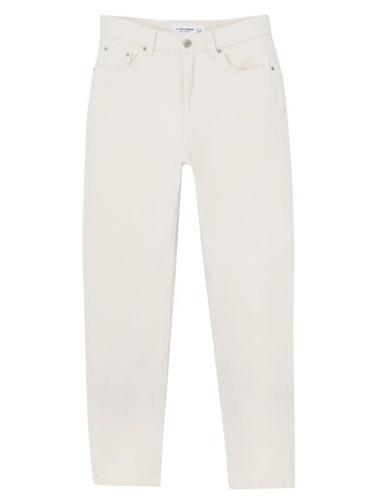 Zdjęcie produktu Jeansy damskie mom fit PULL&BEAR beżowy