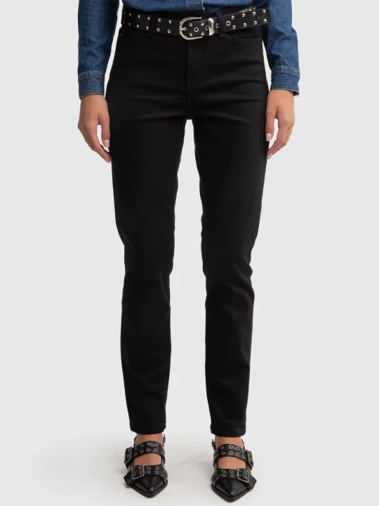 Zdjęcie produktu jeansy damskie slim z wysokim stanem czarne kitty high waist 915 Big Star
