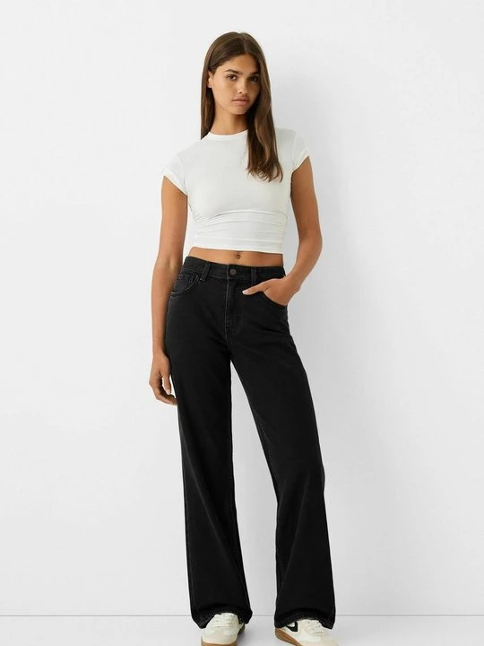 Zdjęcie produktu Jeansy Dzwony Bershka czarny