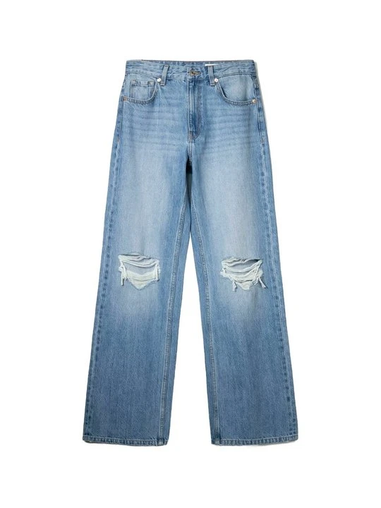 Zdjęcie produktu Jeansy Dzwony Bershka jasnoniebieski denim