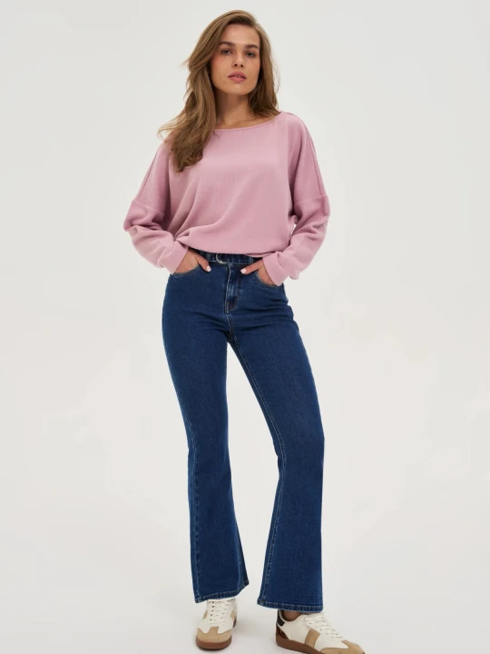 Zdjęcie produktu Jeansy dzwony granatowe Moodo