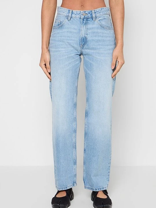 Zdjęcie produktu Jeansy Straight Leg Mango niebieski