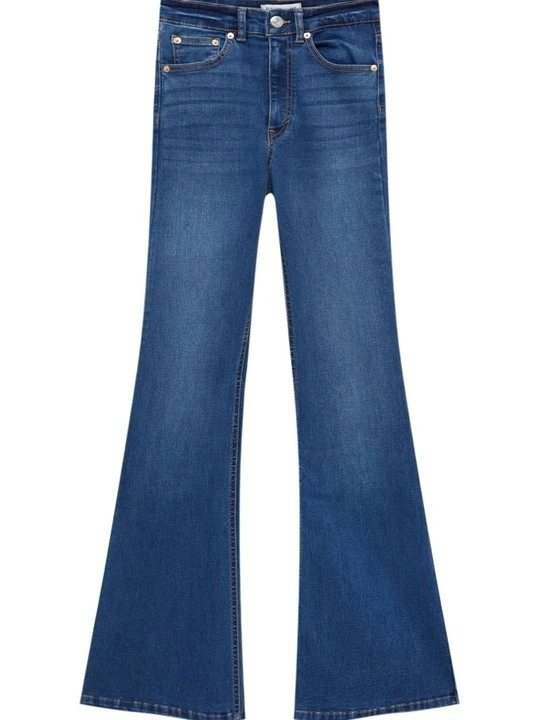 Zdjęcie produktu Jeansy Dzwony PULL&BEAR ciemnoniebieski