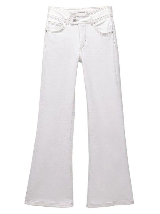 Zdjęcie produktu Jeansy Dzwony PULL&BEAR biały