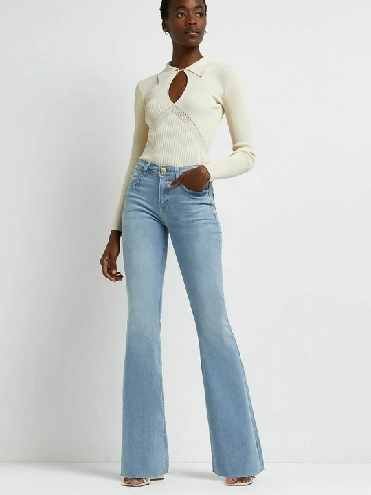 Zdjęcie produktu Jeansy Dzwony River Island niebieski