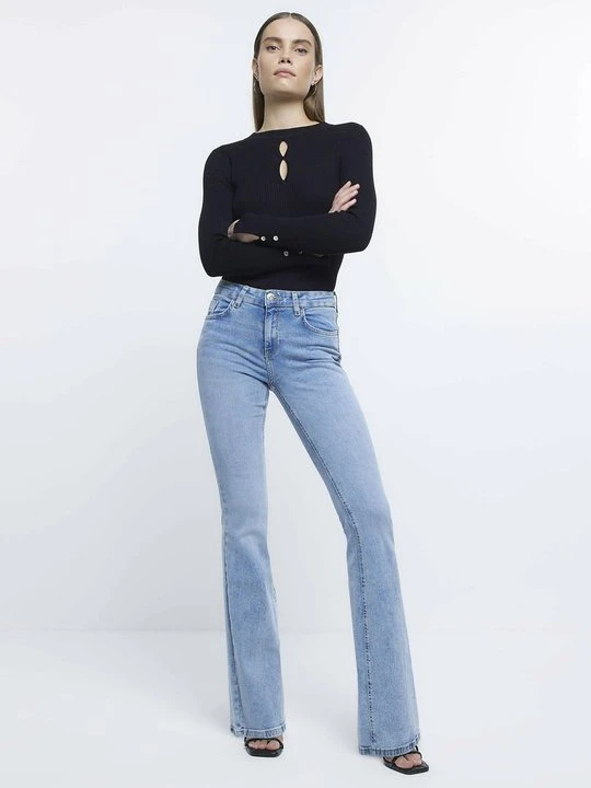 Zdjęcie produktu Jeansy Dzwony River Island niebieski
