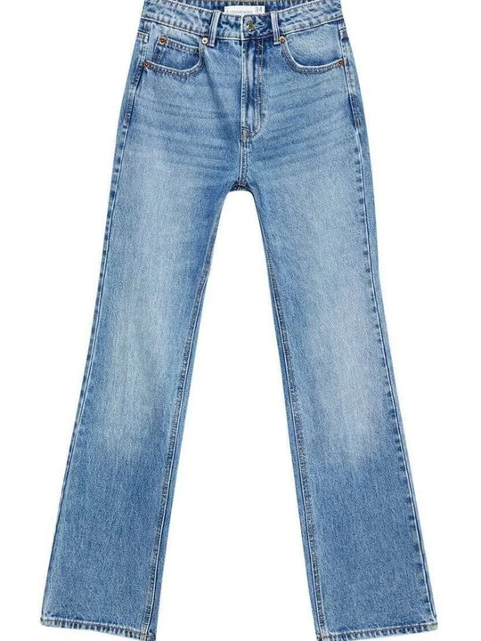 Zdjęcie produktu Jeansy Dzwony Stradivarius błękit królewski melanż