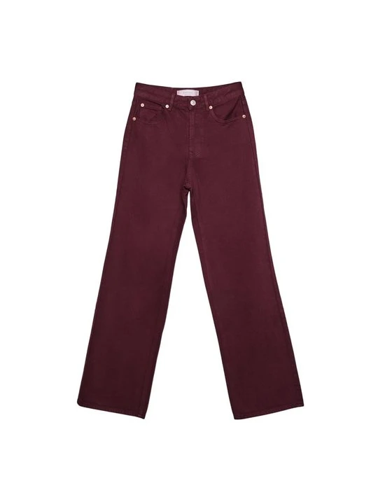 Zdjęcie produktu Jeansy Dzwony Stradivarius bordowy