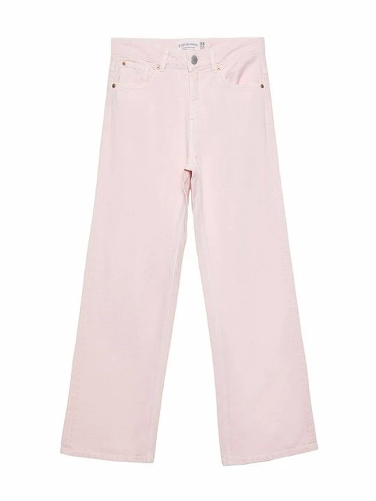 Zdjęcie produktu Jeansy Dzwony Stradivarius jasnoróżowy