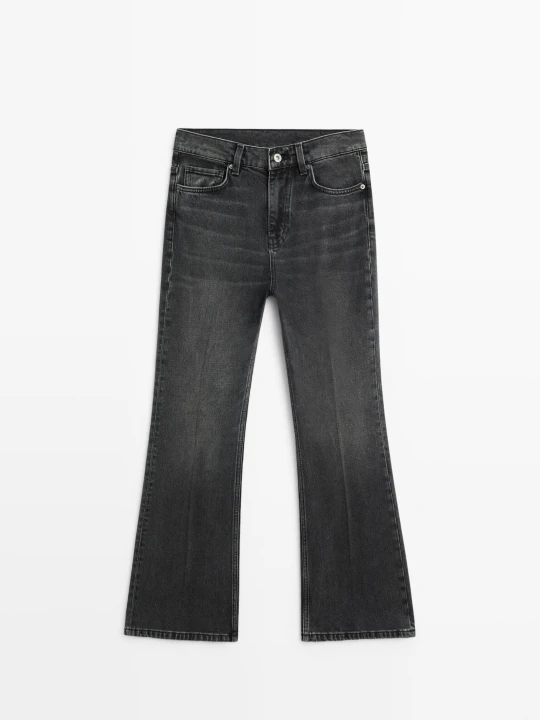 Zdjęcie produktu Jeansy Dzwony Ze Średnim Stanem - Czarny - Massimo Dutti - Female