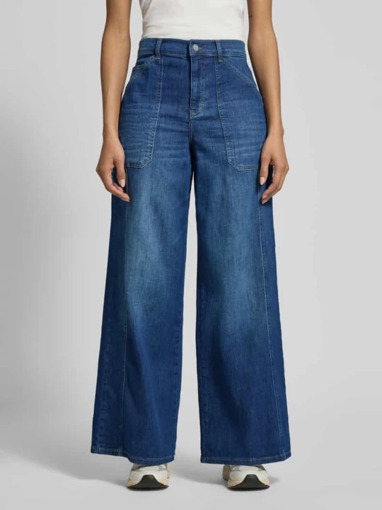 Zdjęcie produktu Jeansy krój wide fit z naszywanymi kieszeniami Model 'Liva Urban' Angels Ciemnoniebieski
