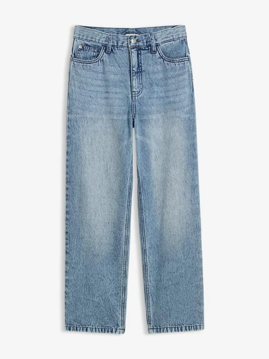 Zdjęcie produktu Jeansy loose fit z regulowaną talią, straight BonPrix niebieski