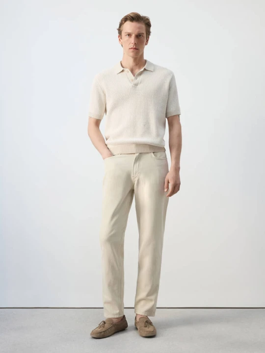 Zdjęcie produktu Jeansy Lori tapered fit jasny / pastelowy szary - Mężczyzna - MANGO MAN